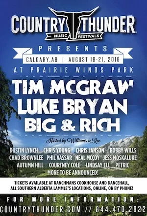 Country Thunder Alberta 2016 Lineup poster image