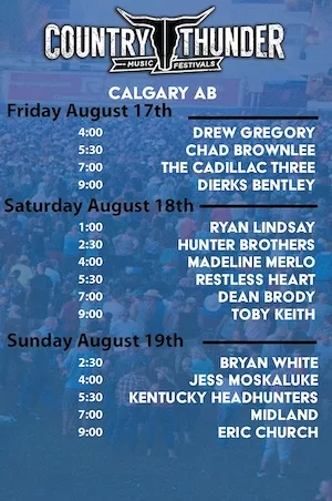 Country Thunder Alberta 2018 Lineup poster image