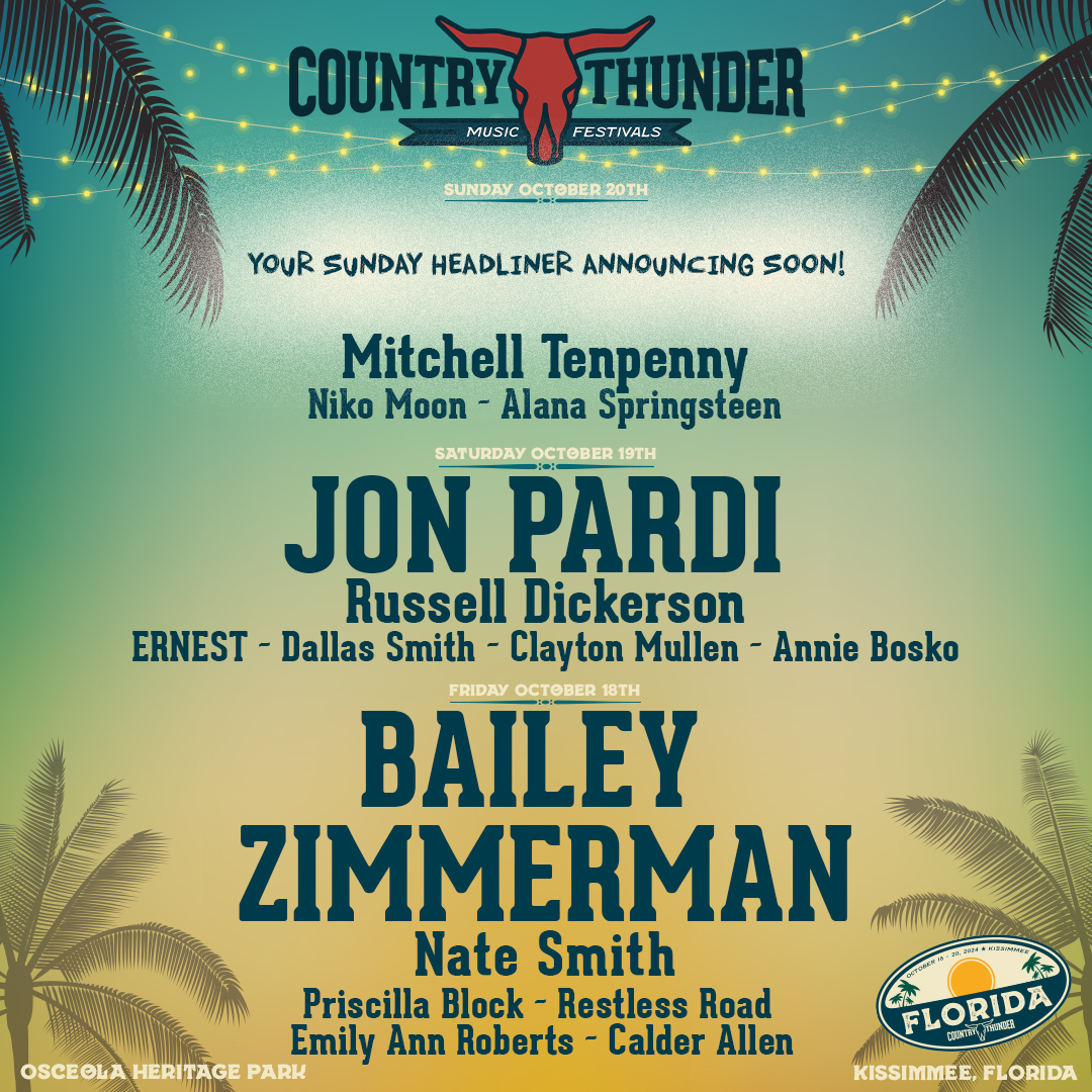 Country Thunder Florida 2024 lineup poster