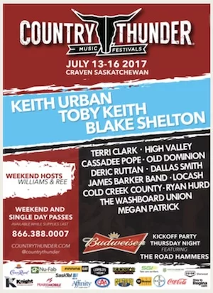 Country Thunder Saskatchewan 2017 Lineup poster image