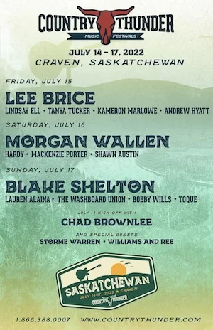 Country Thunder Saskatchewan 2022 Lineup poster image