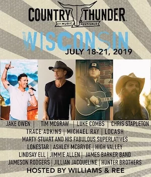 Country Thunder Wisconsin 2019 Lineup poster image