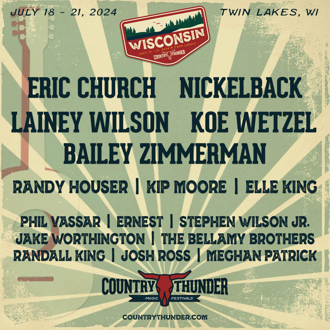 Country Thunder Wisconsin 2024 Lineup Poster 