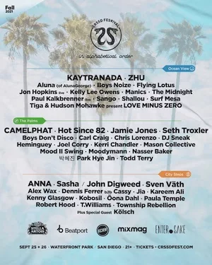 CRSSD Festival Fall 2021 Lineup poster image