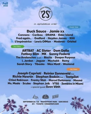 CRSSD Festival Fall 2022 Lineup poster image