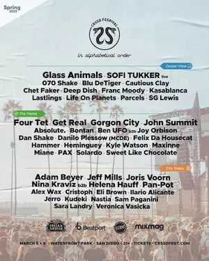 CRSSD Festival Spring 2022 Lineup poster image