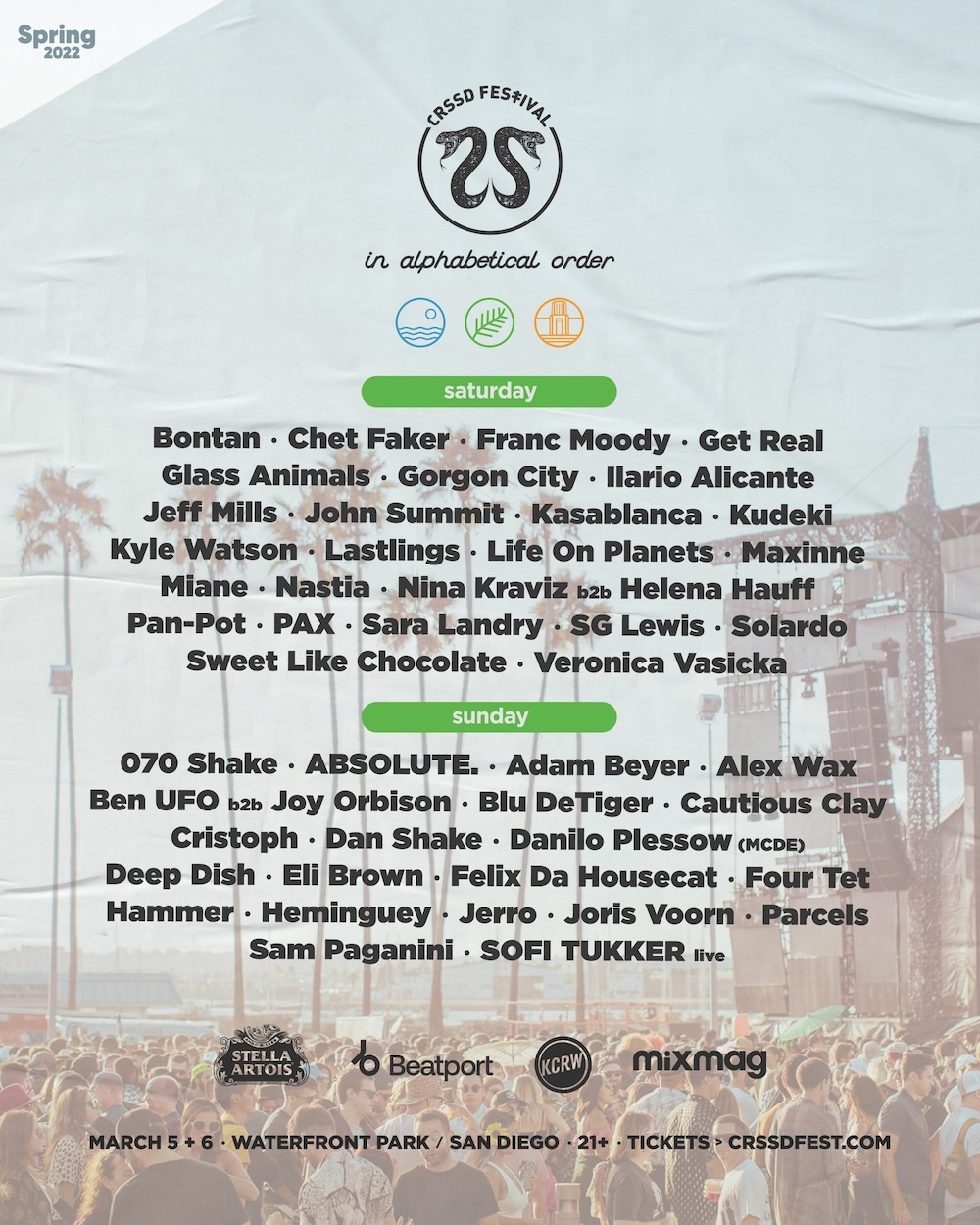 CRSSD Festival Spring 2022 lineup poster