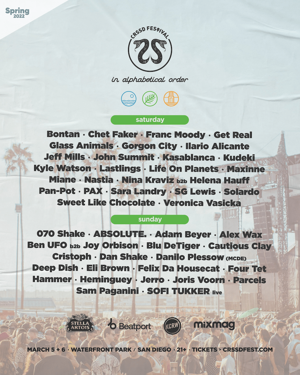 CRSSD Festival Spring 2022 Lineup Announced Grooveist