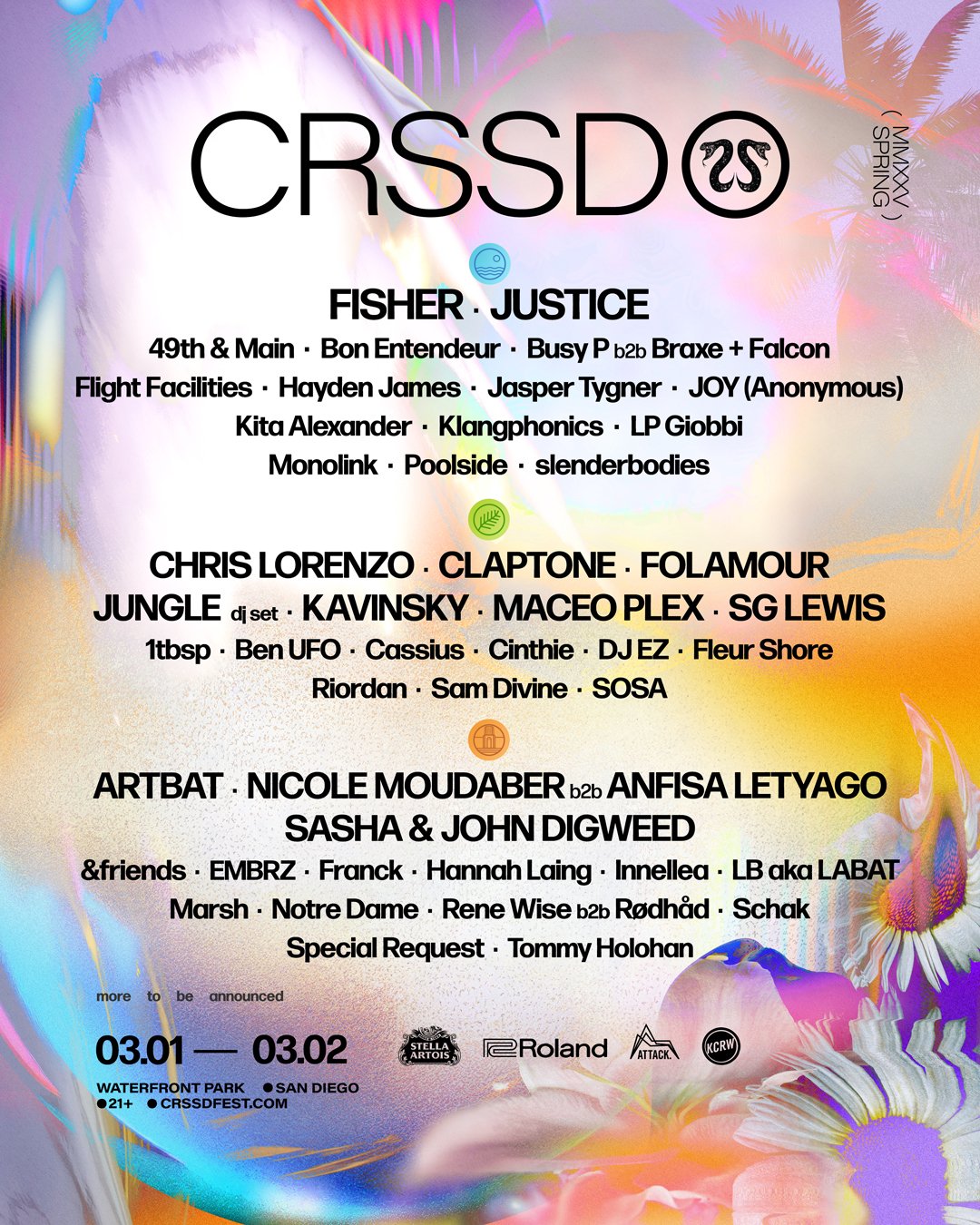 CRSSD Festival Spring 2025 lineup poster