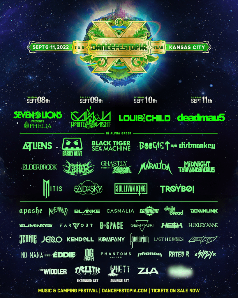 dancefestopia 2022 lineup poster