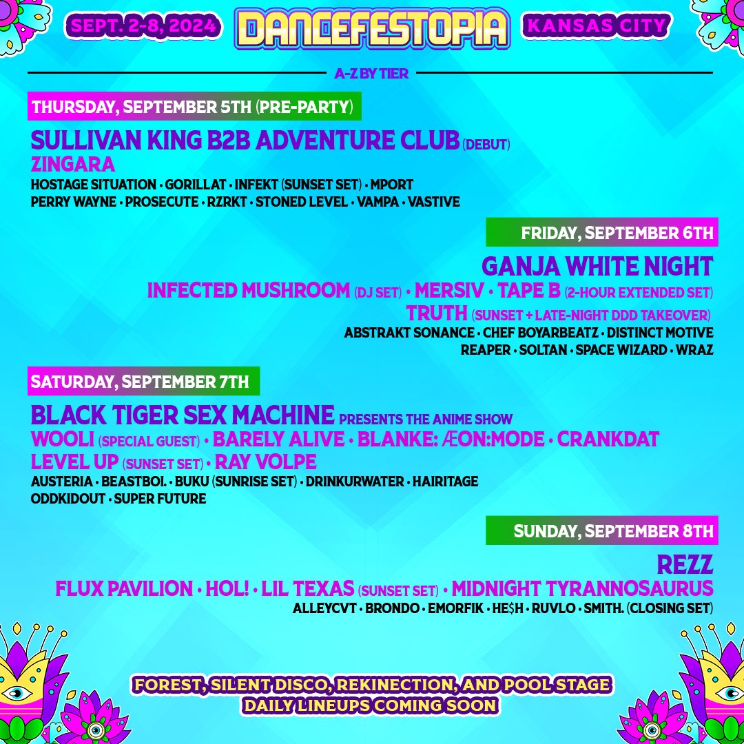 Dancefestopia 2024 lineup poster