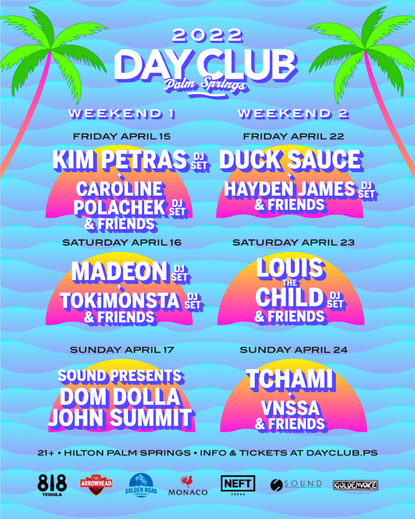 day club palm springs 2022 lineup poster
