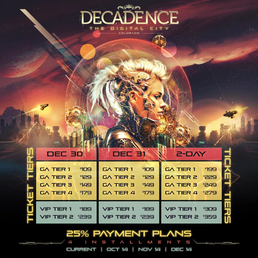 Decadence Colorado 2023 Ticket Information Announced Grooveist