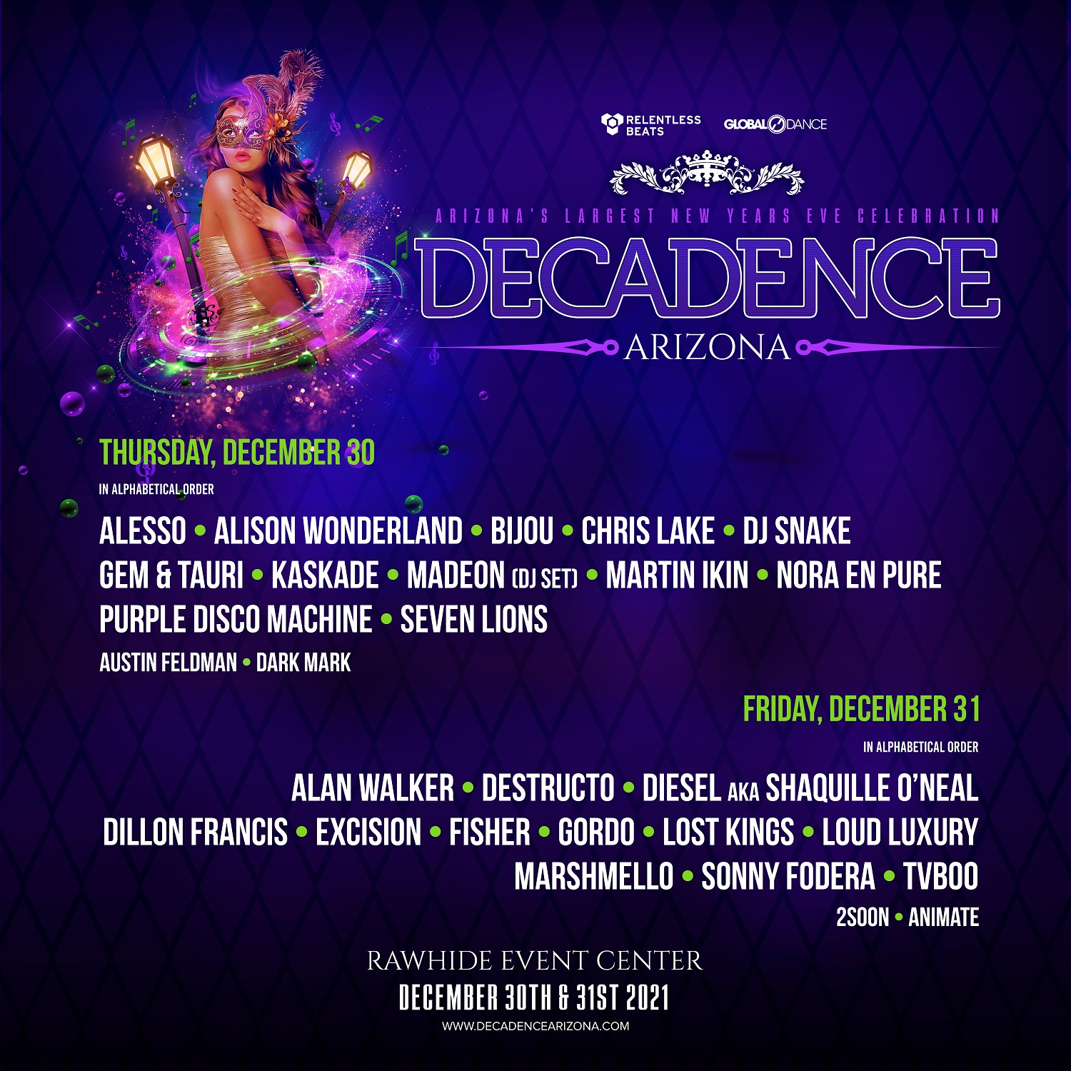 Decadence Arizona 2021 Lineup poster image