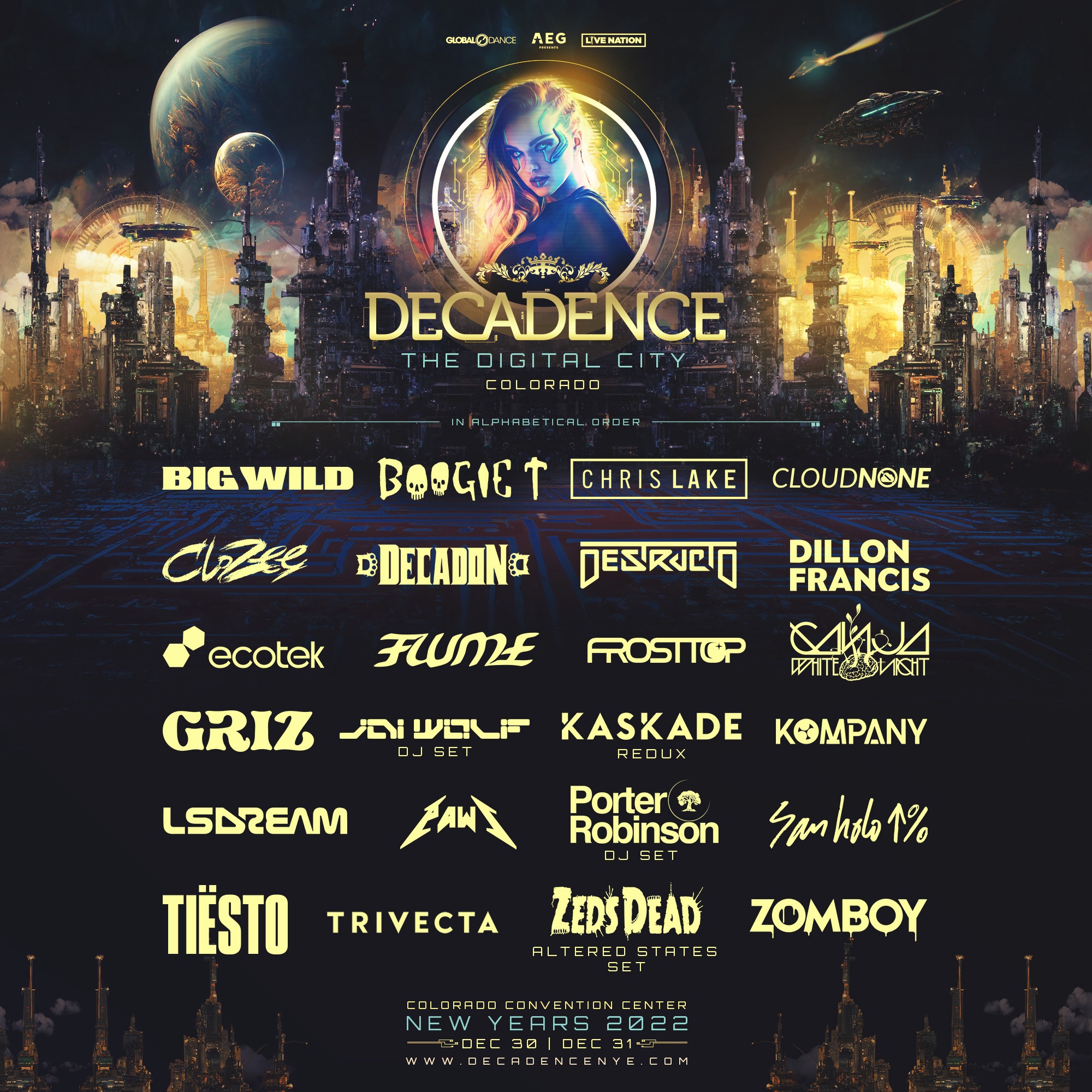 Decadence Colorado 2022 lineup poster