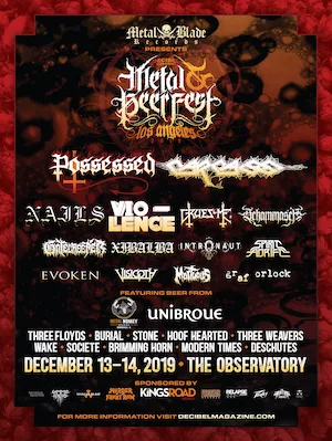 Decibel Magazine Metal & Beer Fest Los Angeles 2019 Lineup poster image