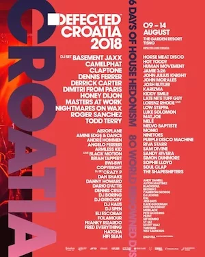 Defected Croatia 2018 Lineup poster image