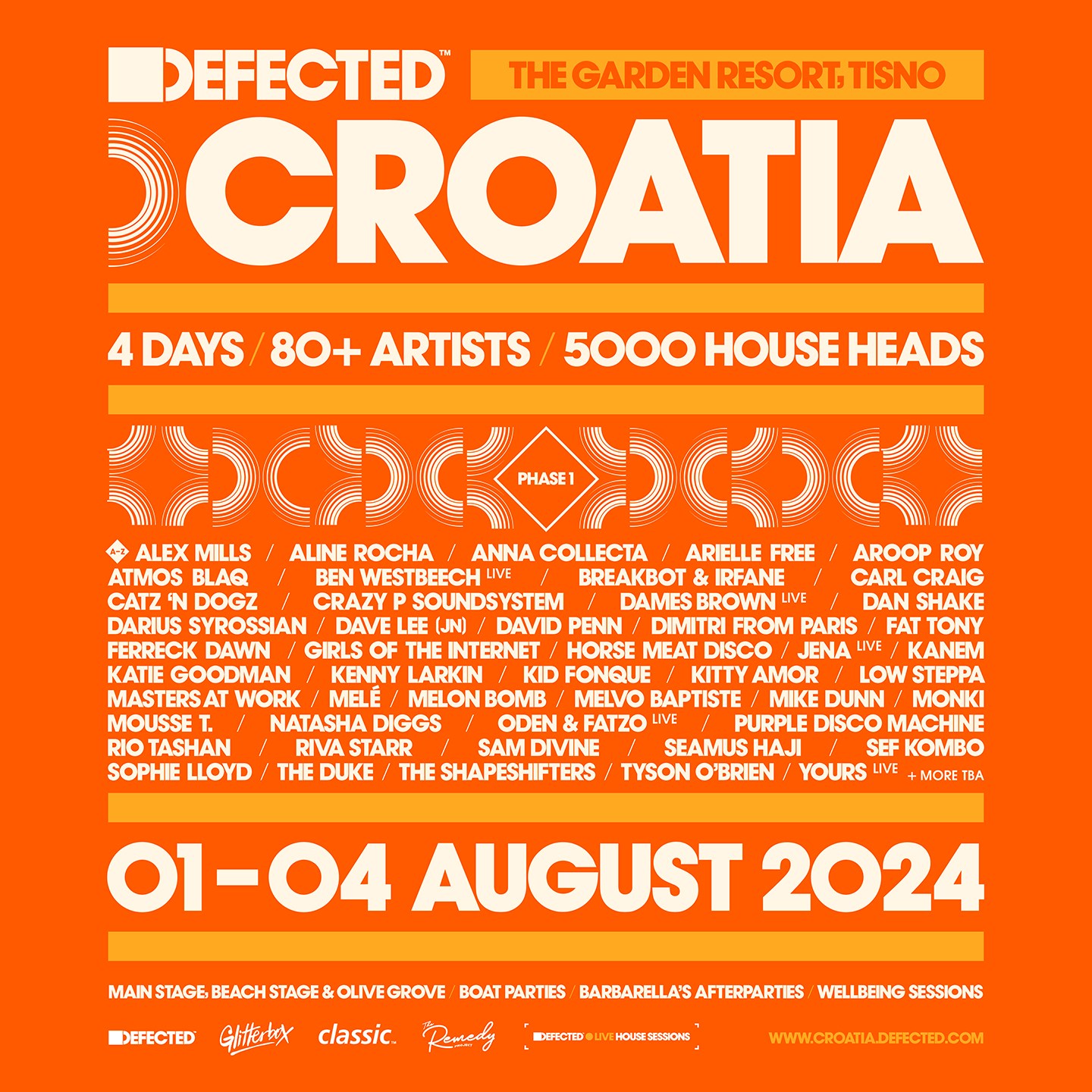 Defected Croatia 2024 Lineup Poster 