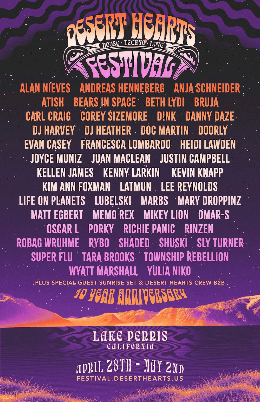 Desert Hearts Festival 2022 Lineup poster image