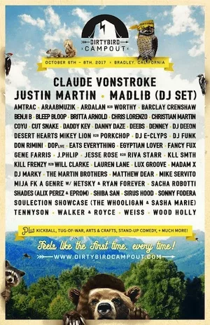 Dirtybird Campout West Coast 2017 Lineup poster image