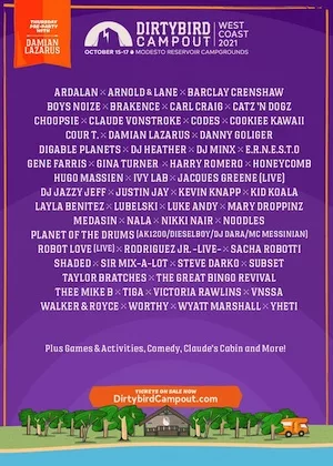 Dirtybird Campout West Coast 2021 Lineup poster image