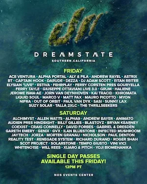 Dreamstate SoCal 2021 Lineup poster image