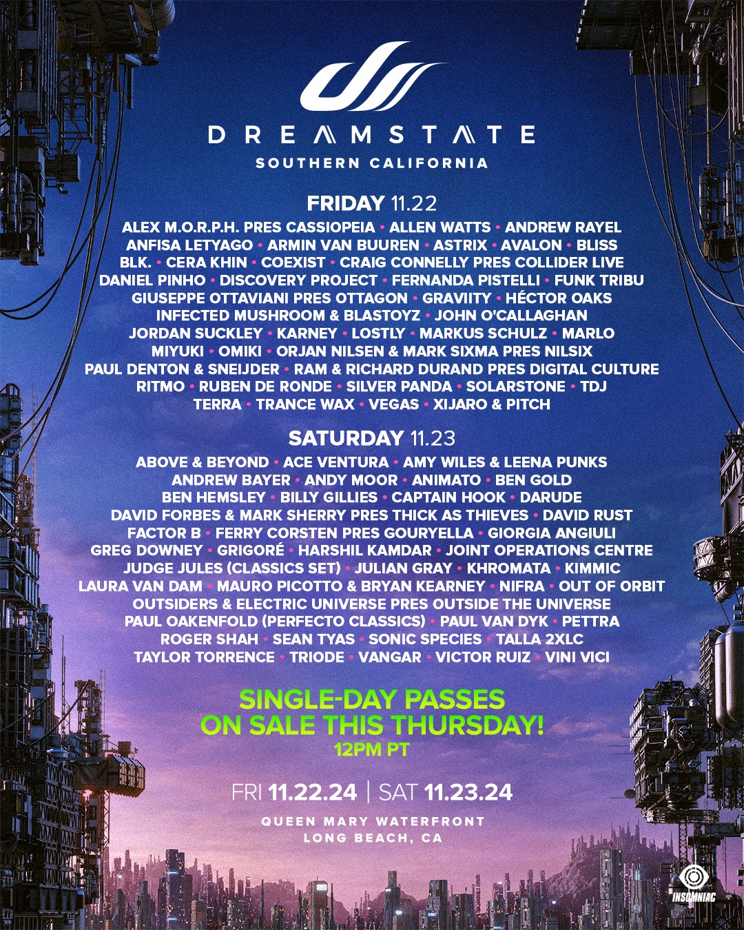 Dreamstate SoCal lineup poster