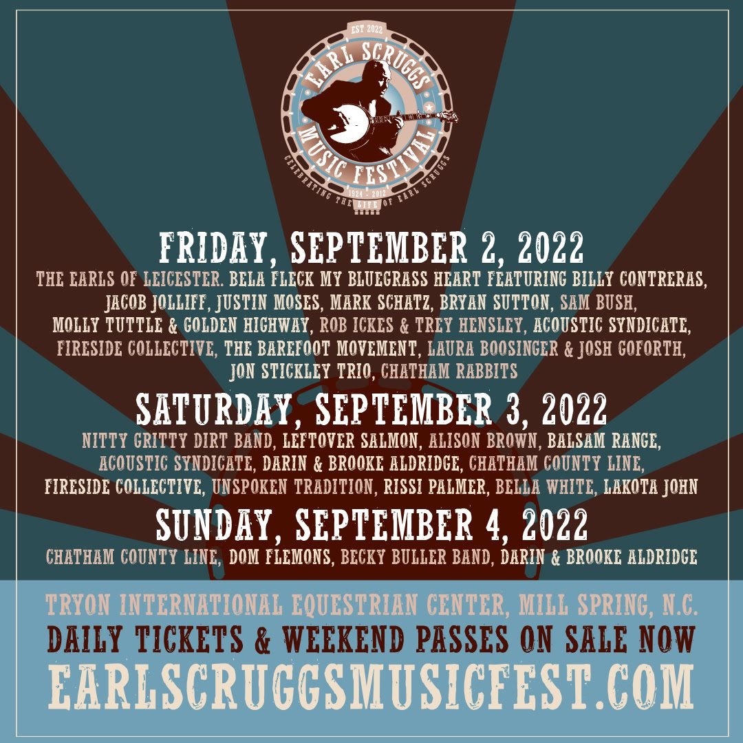 Earl Scruggs Music Festival 2022 lineup poster