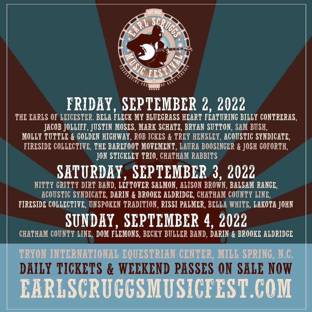 earl scruggs music festival 2022 lineup poster