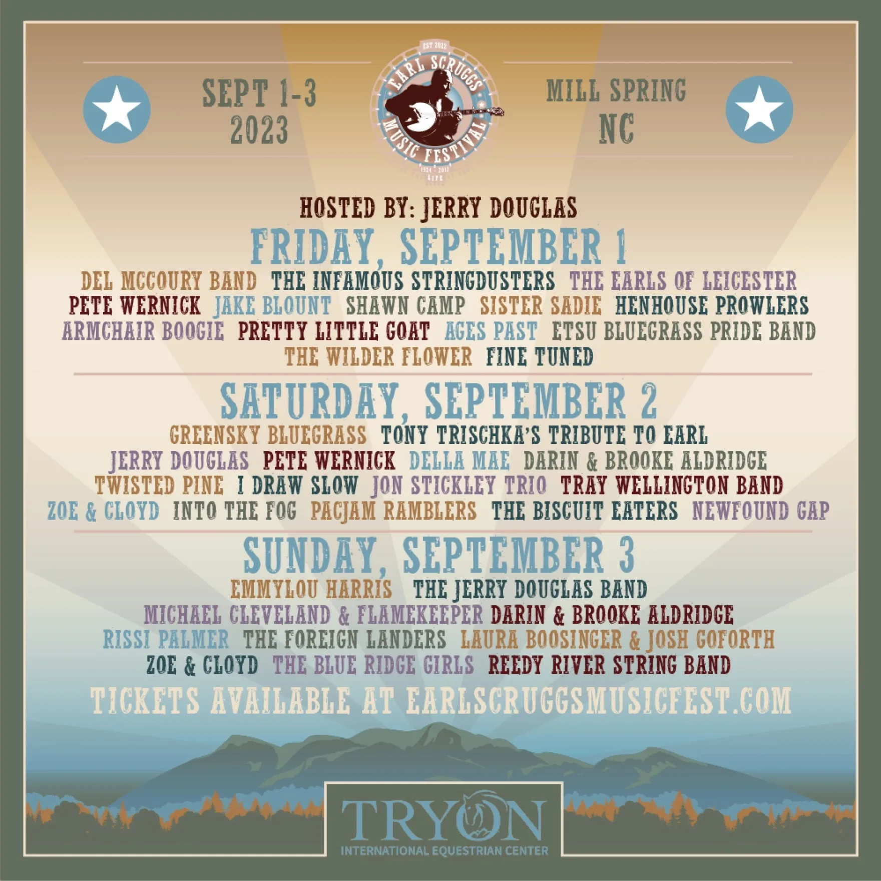 Earl Scruggs Music Festival 2023 Lineup poster image