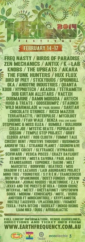 Earth Frequency Festival 2014 Lineup poster image