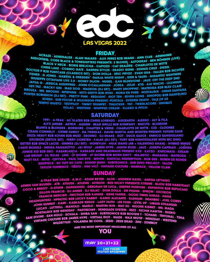 edc las vegas 2022 daily lineup