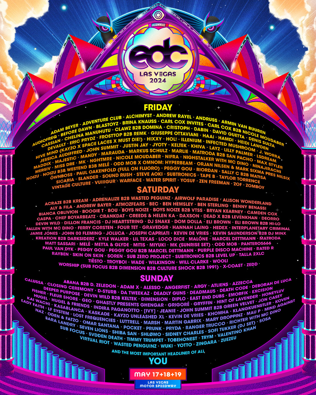 EDC Las Vegas lineup poster