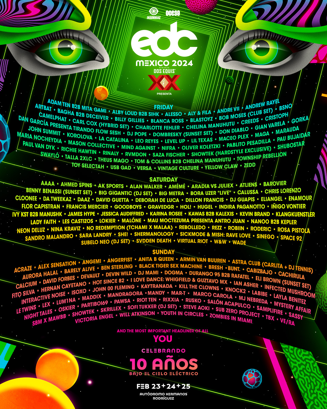 EDC Mexico lineup poster