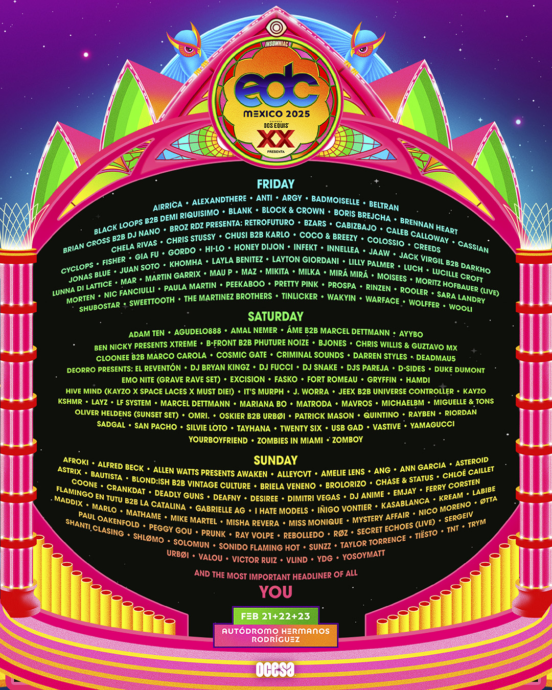 EDC Mexico lineup poster