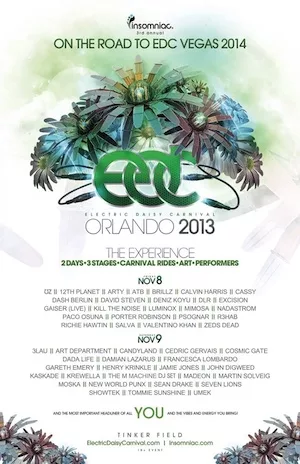 EDC Orlando 2013 Lineup poster image
