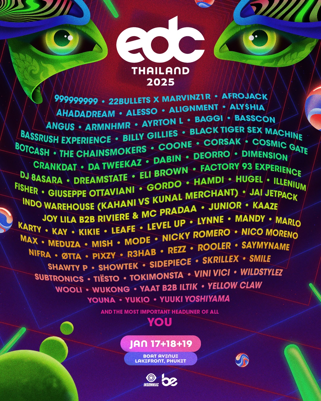 EDC Thailand 2025 lineup poster