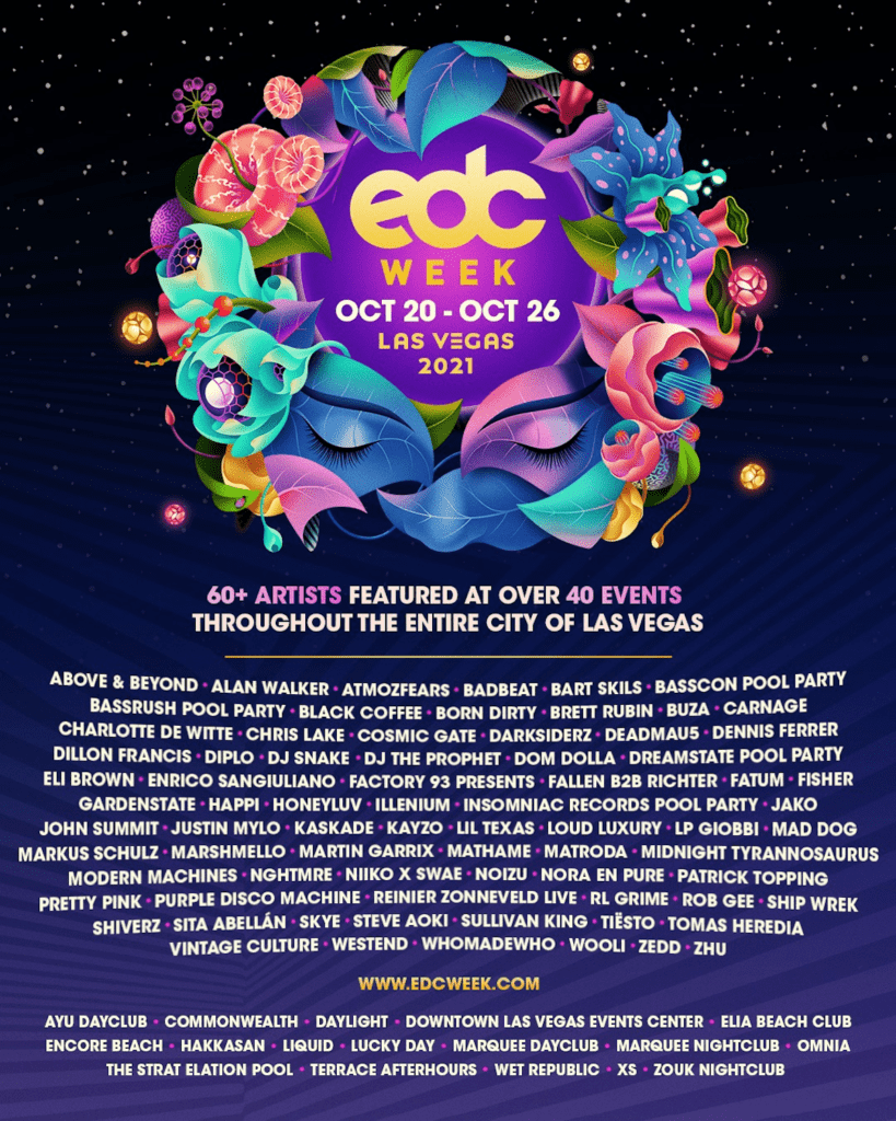 edc week 2021 lineup poster