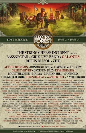 Electric Forest 2018 Lineup poster image