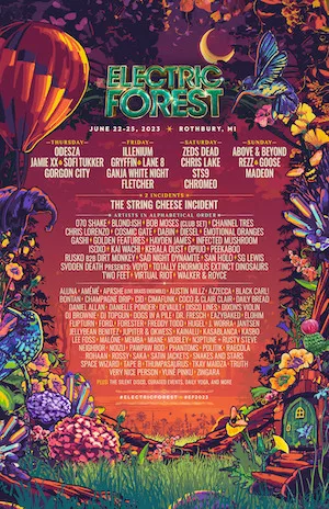 Electric Forest 2023 Lineup poster image