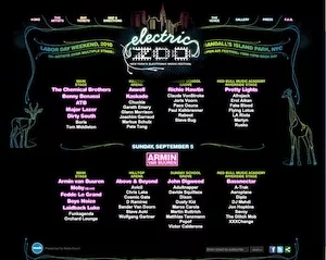 Electric Zoo 2010 Lineup poster image