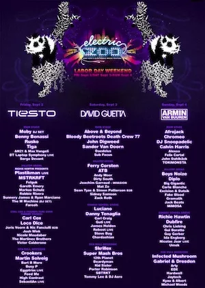 Electric Zoo 2011 Lineup poster image