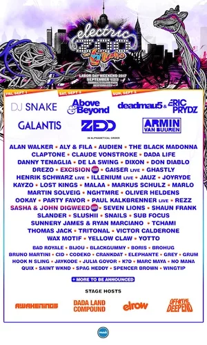 Electric Zoo 2017 Lineup poster image