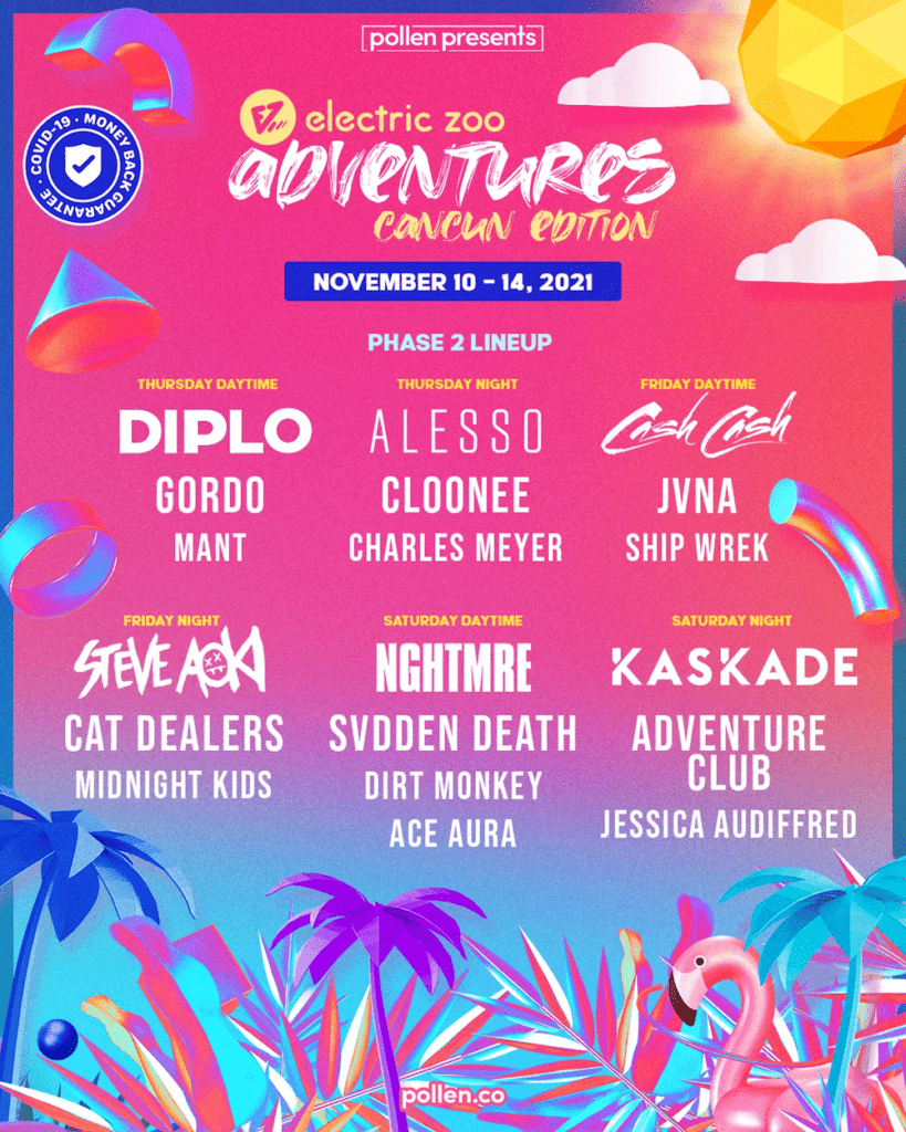 electric zoo adventures cancun 2021 lineup poster