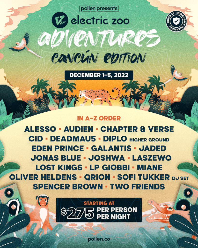 electric zoo adventures cancun 2022 lineup poster
