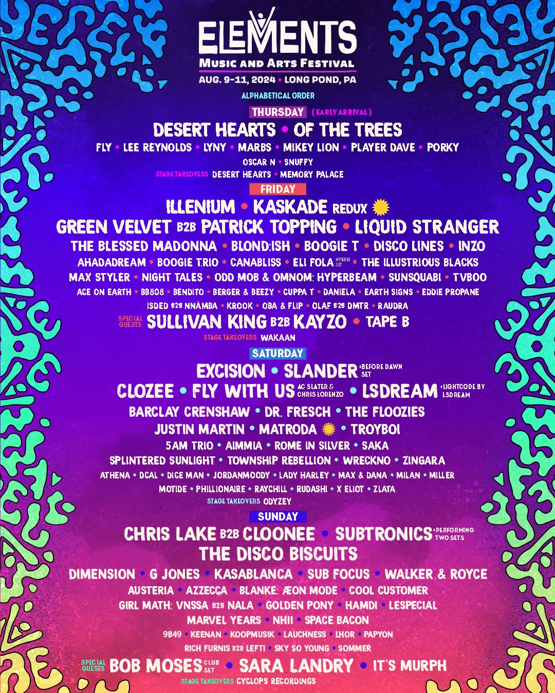 Elements Music & Arts Festival 2024 Lineup poster image