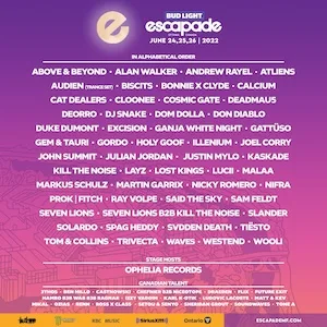 Escapade Music Festival 2022 Lineup poster image