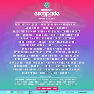 Escapade Music Festival 2023 Lineup poster image