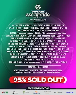 Escapade Music Festival 2024 Lineup poster image