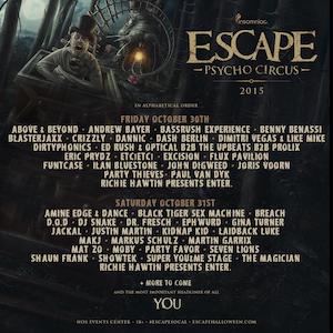 Escape Halloween 2015 Lineup poster image